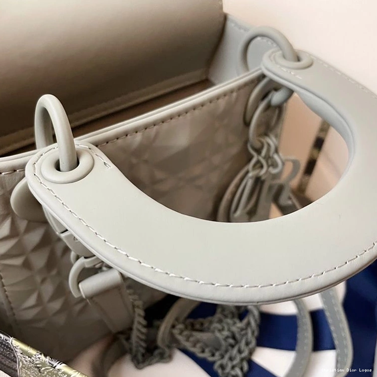 Cheap Bag Dior Ultramatte Cannage Grey Lady Frosted Calfskin Mini 0815 Luxury